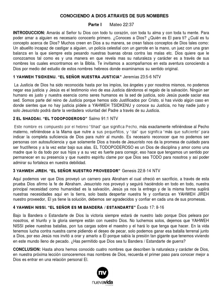 Conociendo a Dios a través de sus nombres | PDF | Justicia | Crimen y ...