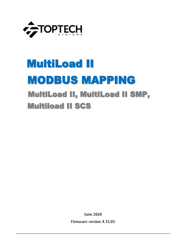MLII Modbus Mapping Manual FV 4-33-05 | PDF | Computing | Computer ...