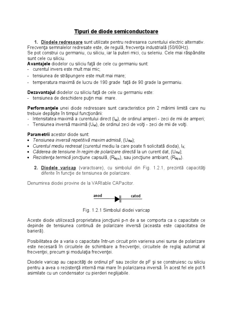 Lectia 2. Tipuri de Diode Semiconductoare | PDF