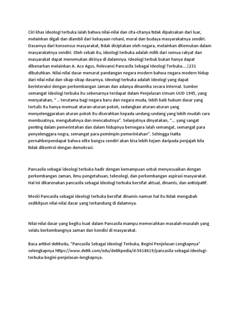 Ciri Khas Ideologi Terbuka Ialah Bahwa Nilai PDF