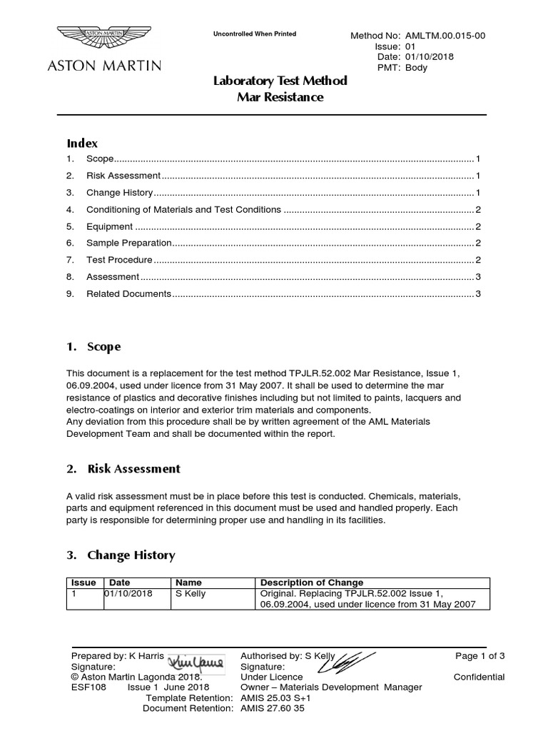 Mar Resistance Testing Method | PDF | Physical Sciences