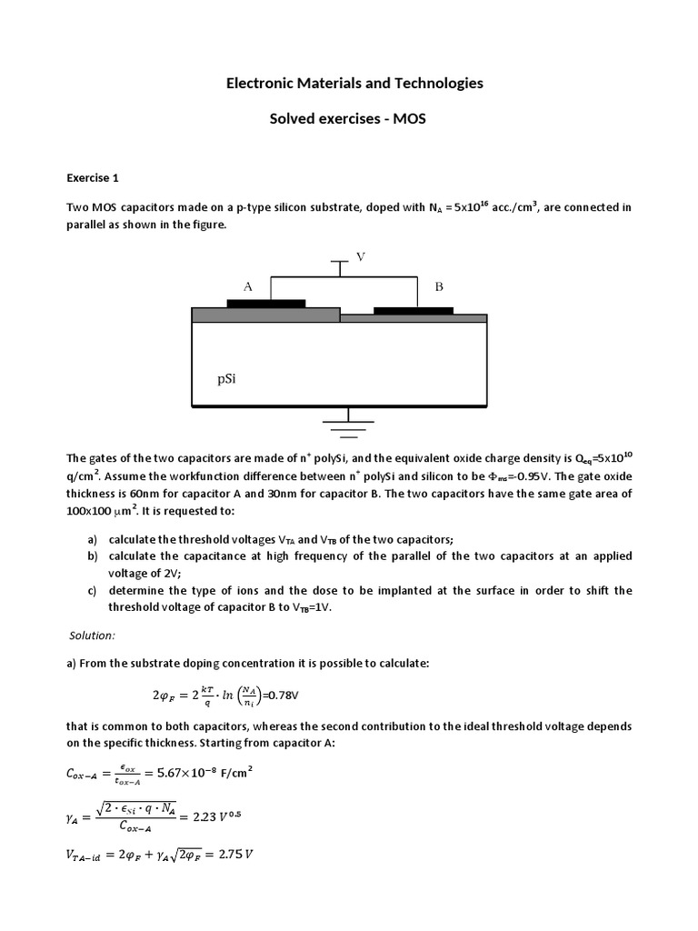 Ex MOScap | PDF | Mosfet | Field Effect Transistor