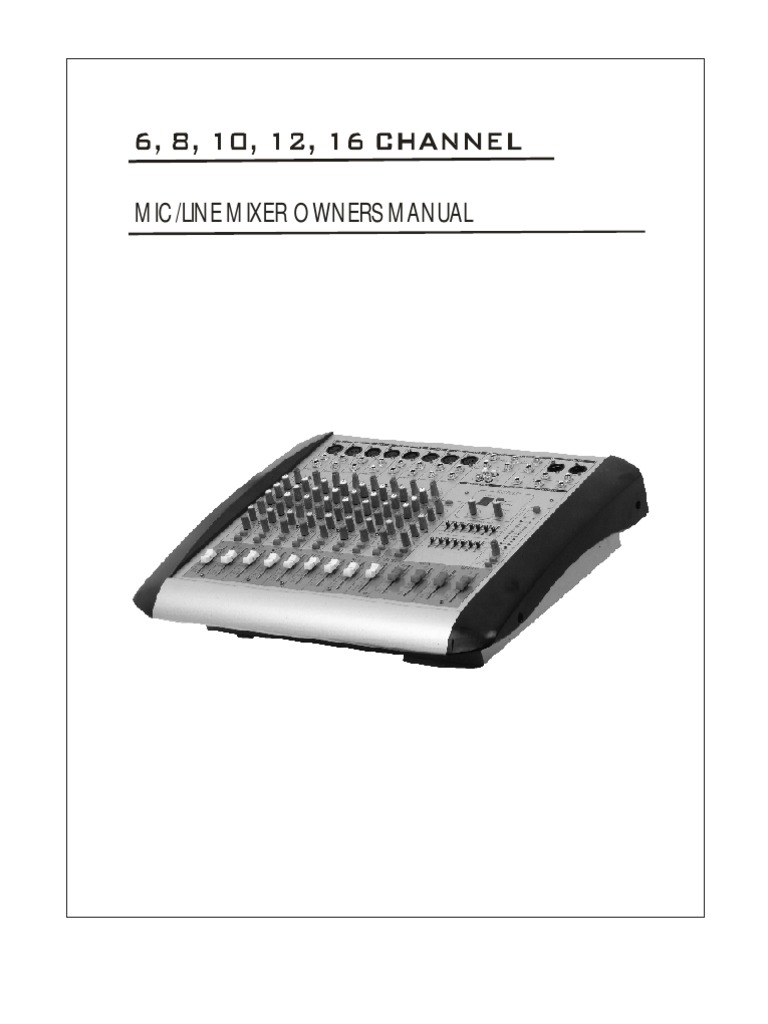 Mic/Line Mixer Owners Manual | PDF | Audio Electronics | Hearing