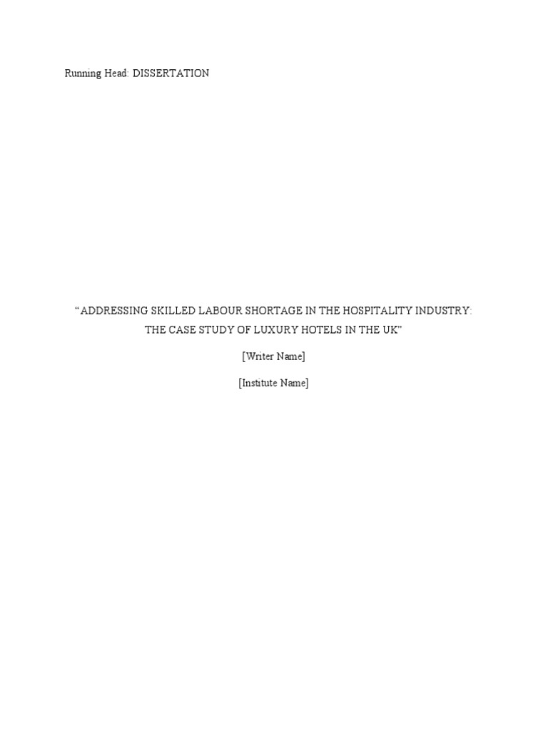 Addressing Skilled Labor Shortage in UK Hotels | PDF | Employment ...