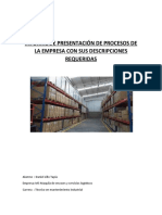 Informe de Presentación de Procesos de La Empresa Con Sus Descripciones Requeridas