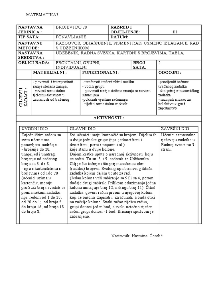 02 - Brojevi Do 20 | PDF