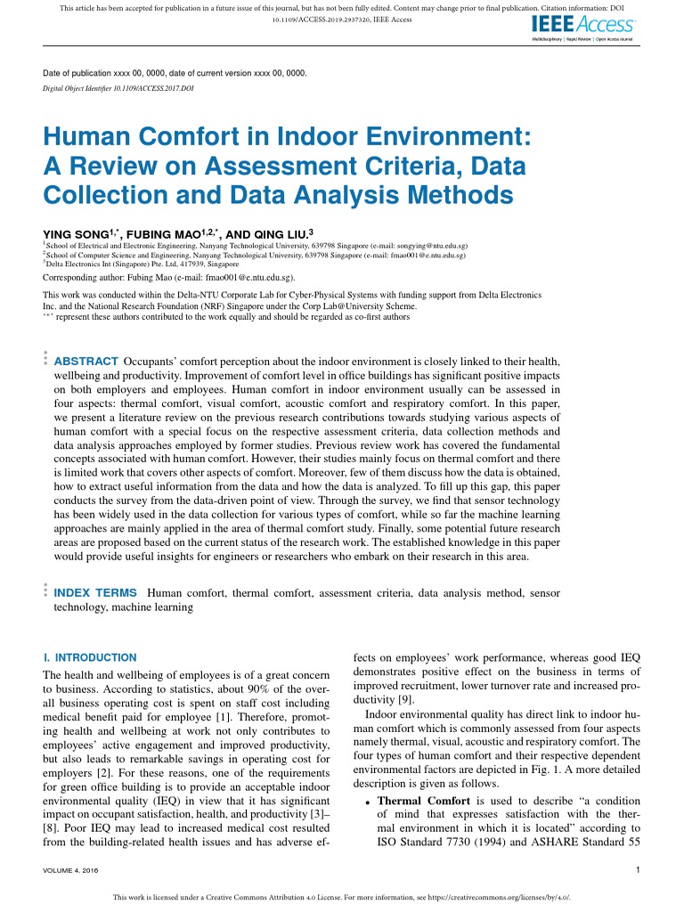 Four Aspects of Indoor Comfort | PDF | Technology & Engineering