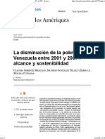 La Disminución de La Pobreza en Venezuela Entre 2001 y 2007 Alcance y Sostenibilidad