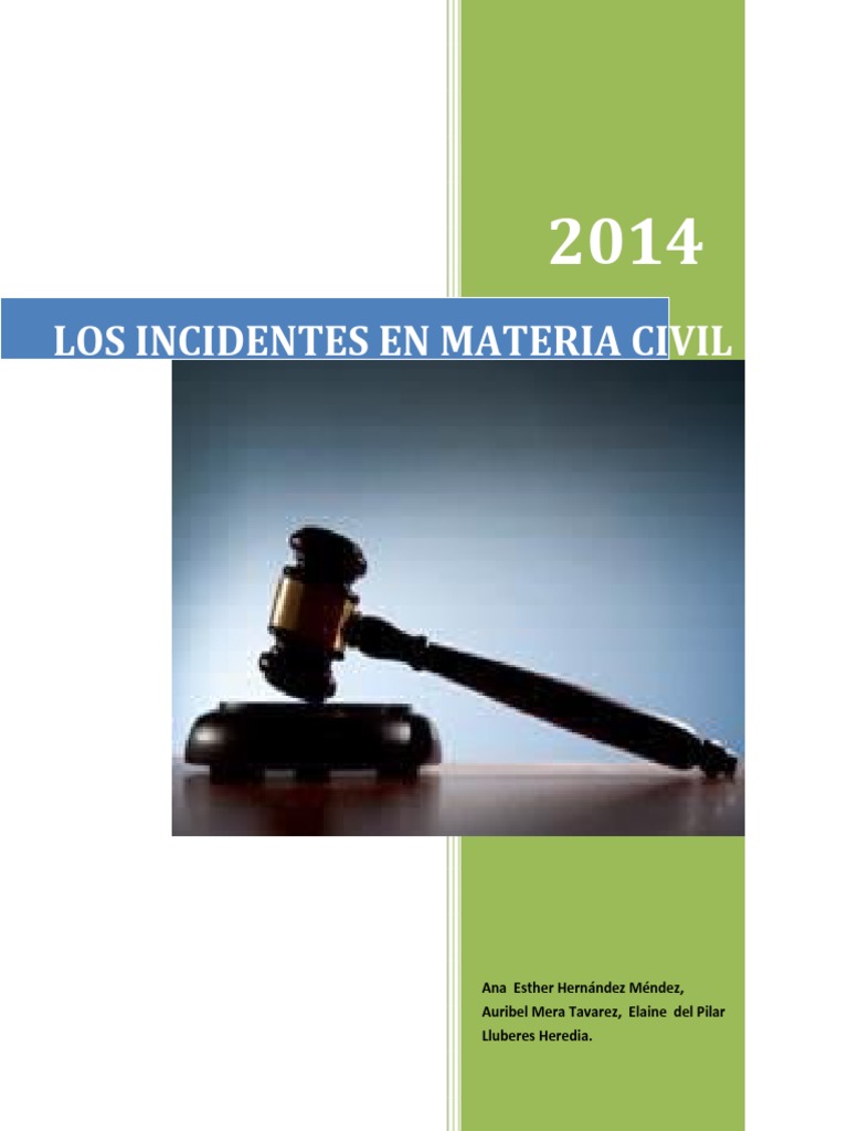 Los Incidentes en Materia Civil | PDF | Jurisdicción | Debido al proceso