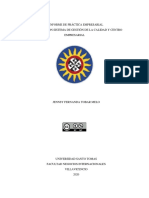 Informe de Práctica Empresarial Coordinación Sistema de Gestión de La Calidad Y Centro Empresarial