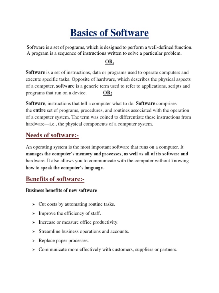 Basics of Software | PDF | Software | Integrated Development Environment