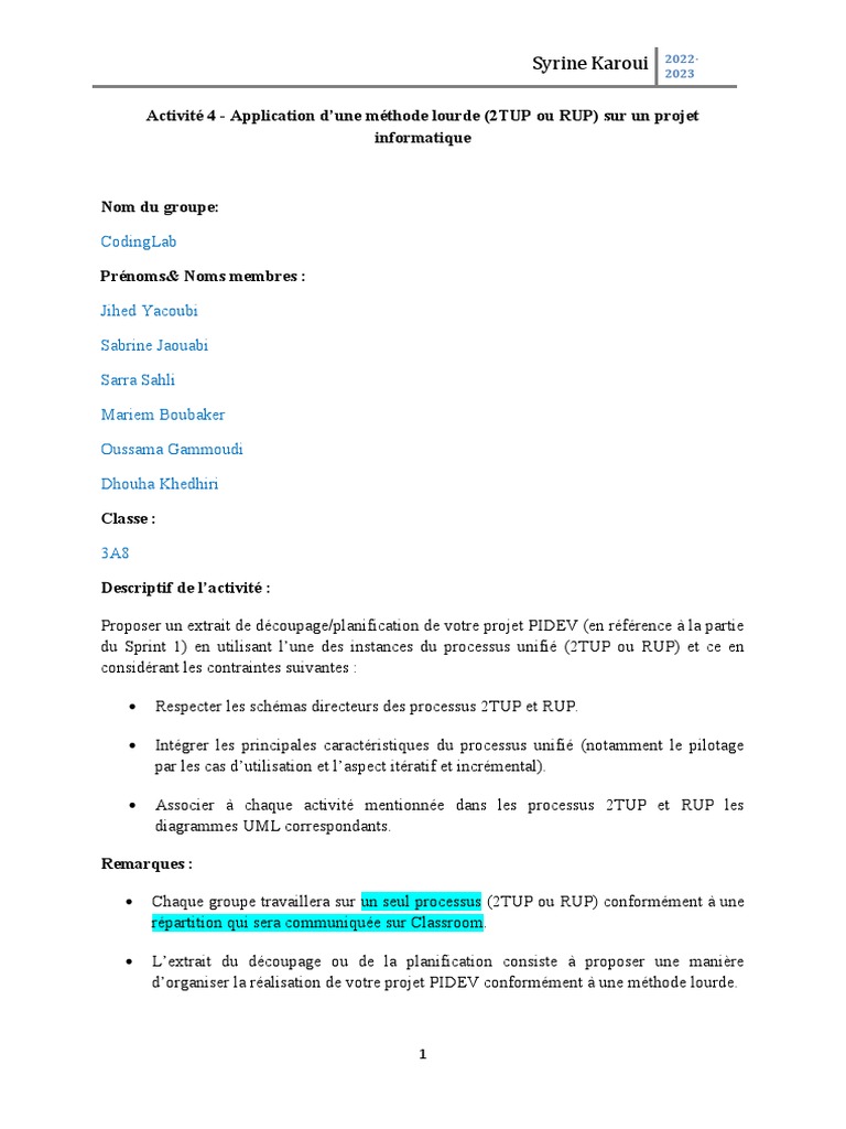Application de la méthode 2TUP | PDF | Cas d'utilisation | Informatique