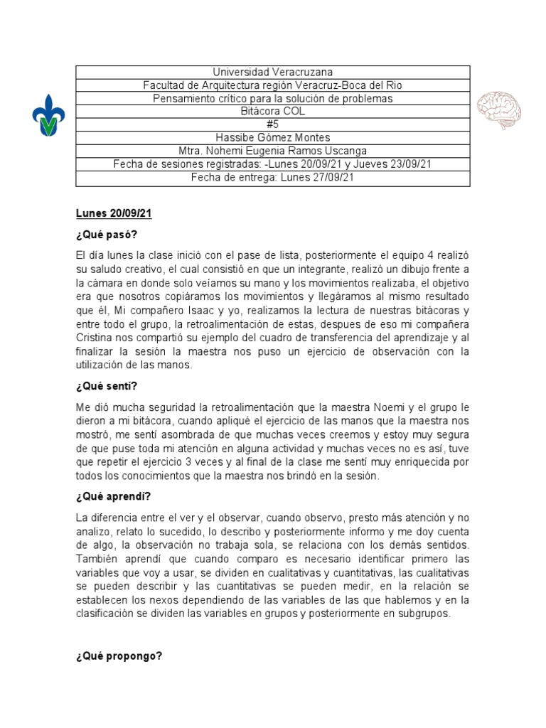Check Out This File: Bitacora Col (Segundo Nivel) #4 | PDF ...