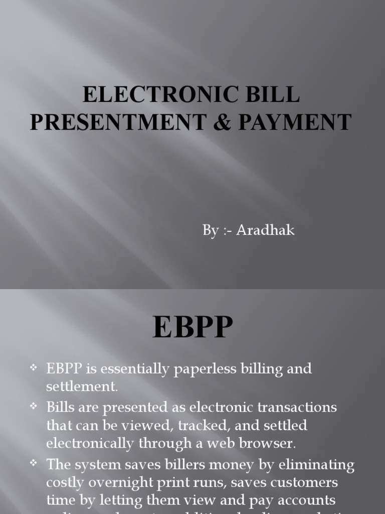 Electronic Bill Presentment & Payment PDF Service Industries Business