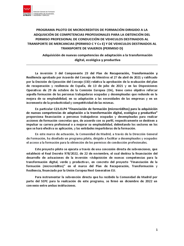 Proyecto Piloto Conducción PDF Presupuesto Licencia de conducir