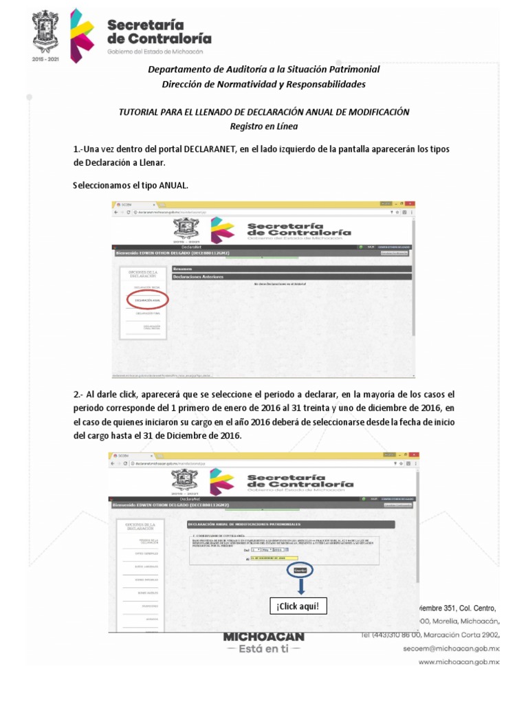 Manual Declaracion Anual | PDF