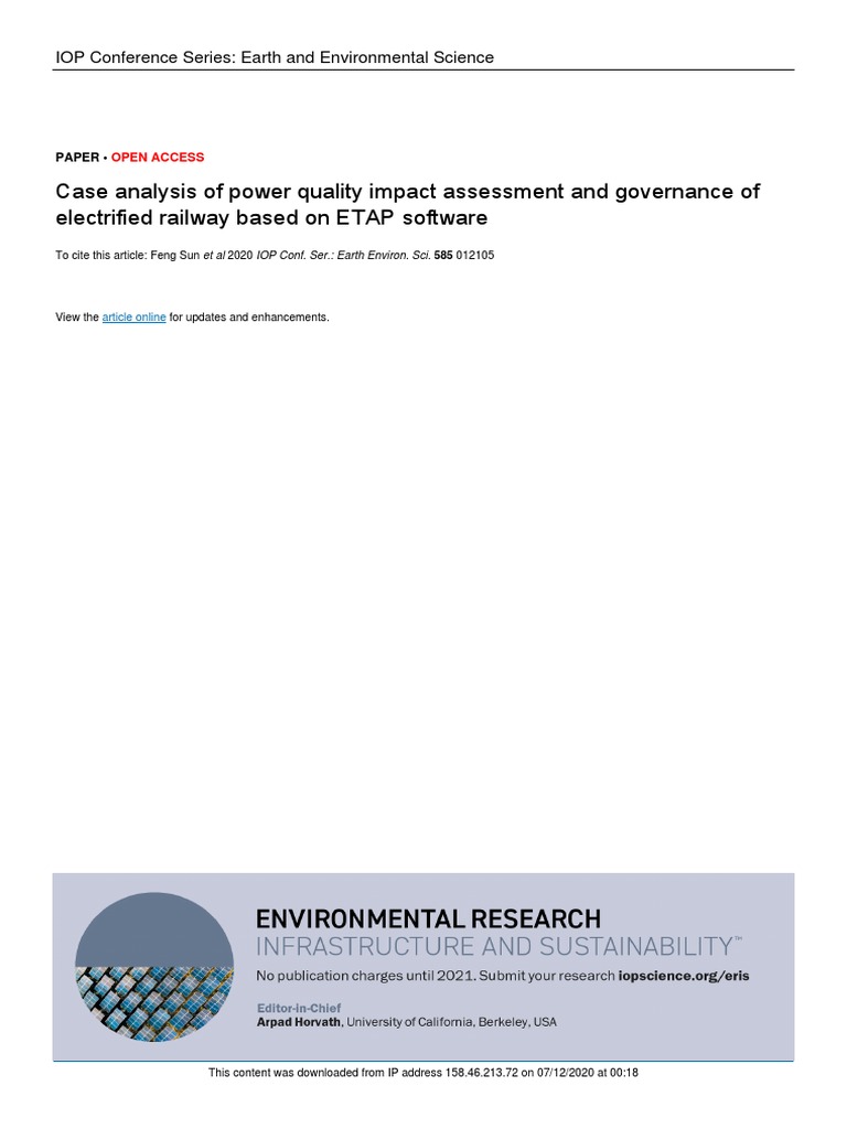 Power Quality Assessment for Electrified Railways | PDF | Electrical ...