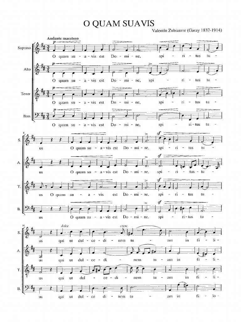 O Quam Suavis (V. Zubiaurre) | PDF
