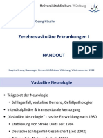 Zerebrovaskuläre Erkrankungen I Und II - Wintersemester - 2022 - Handout