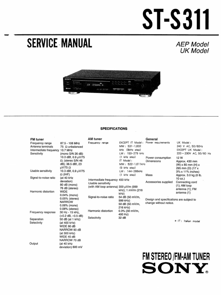 Sony st-s311 | PDF