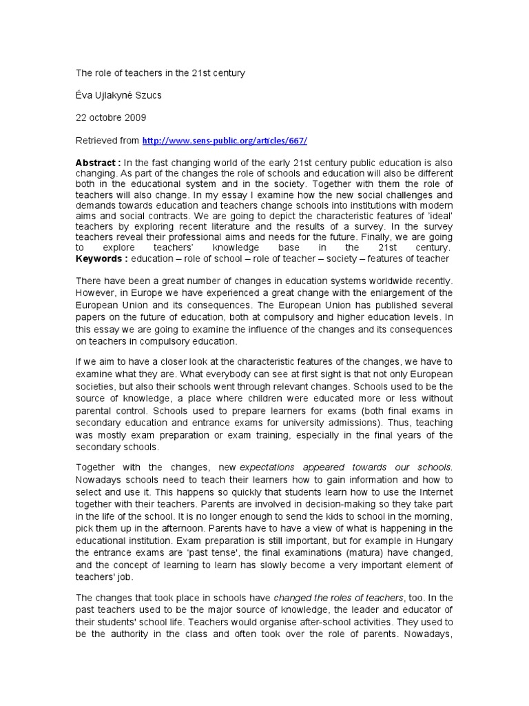 Teachers' Evolving Roles | PDF | Teachers | Language Education