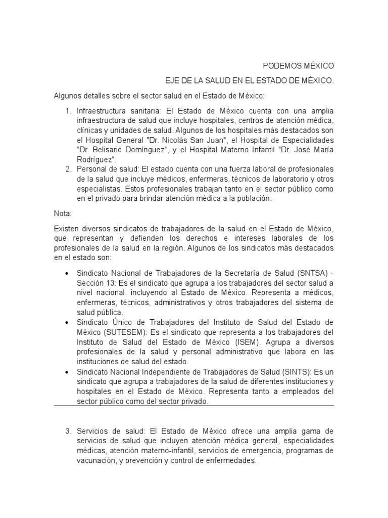 Salud y Desarrollo en Edomex | PDF | Cuidado de la salud | México