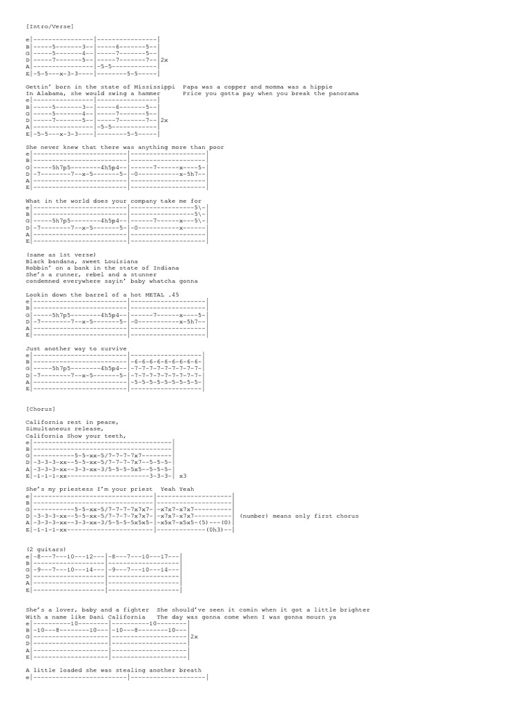 Guitar Tabs for 