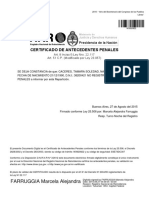 Certificado de Antecedentes Penales: FARRUGGIA Marcela Alejandra