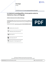 La Memoria Autobiográfica: El Encuentro Entre La Memoria, El Yo y El Lenguaje Andrés Santamaría & Eva-María Montoya