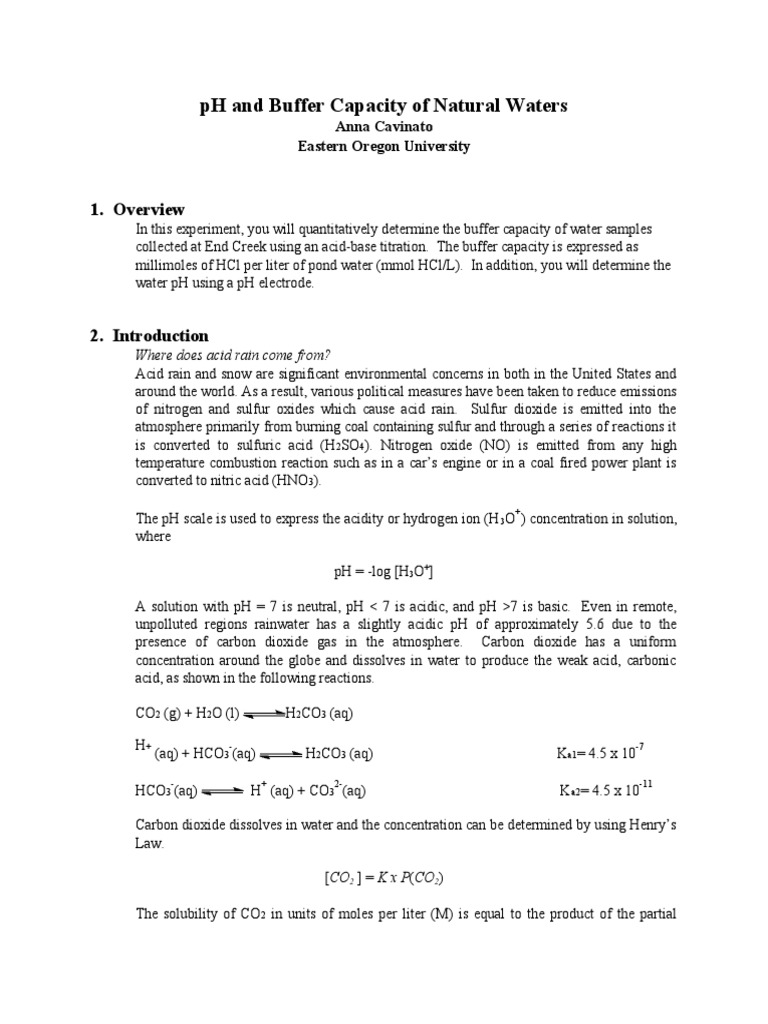 Ph and buffer capacity pdf ph acid