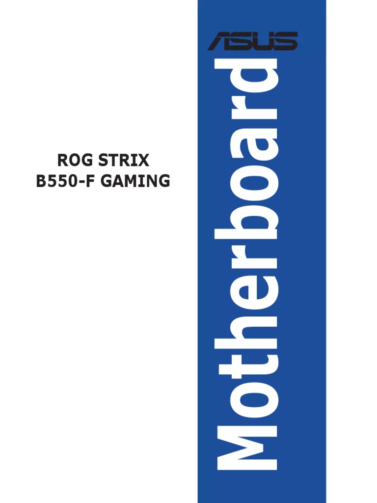User Manual Asus ROG Strix B550-F (English - 64 Pages) | PDF
