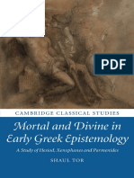 TOR, Shaul. Mortal and Divine in Early Greek Epistemology