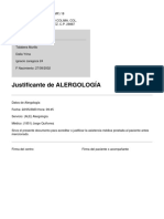 Justificante de ALERGOLOGÍA: Paciente