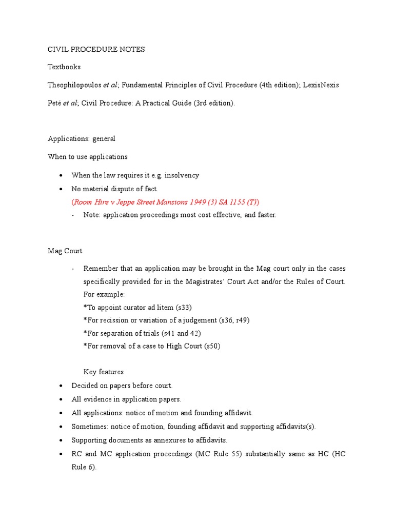 Updated 2023 Civil Procedure B Notes | PDF | Injunction | Judgment (Law)
