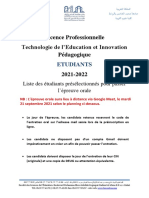 ListeOral - LP Technologie - ETUDIANTS - 21-22