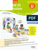Belin Mon Cahier de Francais 6e Lecture Et Expression Ed2016