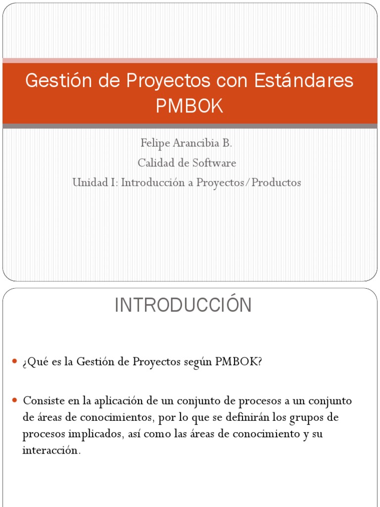 S2 - Gestion de Proyectos Con Estandares PMBOK | PDF | Software ...
