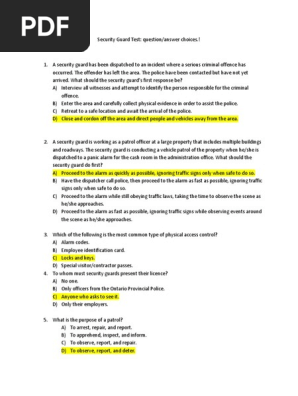 Security Guard Test