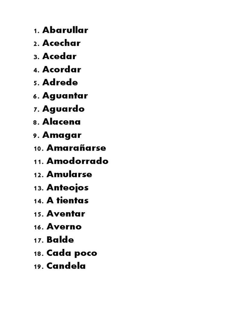 Palabras Español | PDF | Viajes y turismo