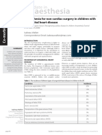 Anaesthesia For Non Cardiac Surgery in Children With Congenital Heart Disease