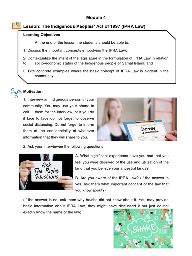 Understanding the IPRA Law in Samal | PDF | Traditional Knowledge ...