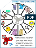 Clothes and Accessories Vocabulary Esl Printable Fidget Spinner Game For Kids