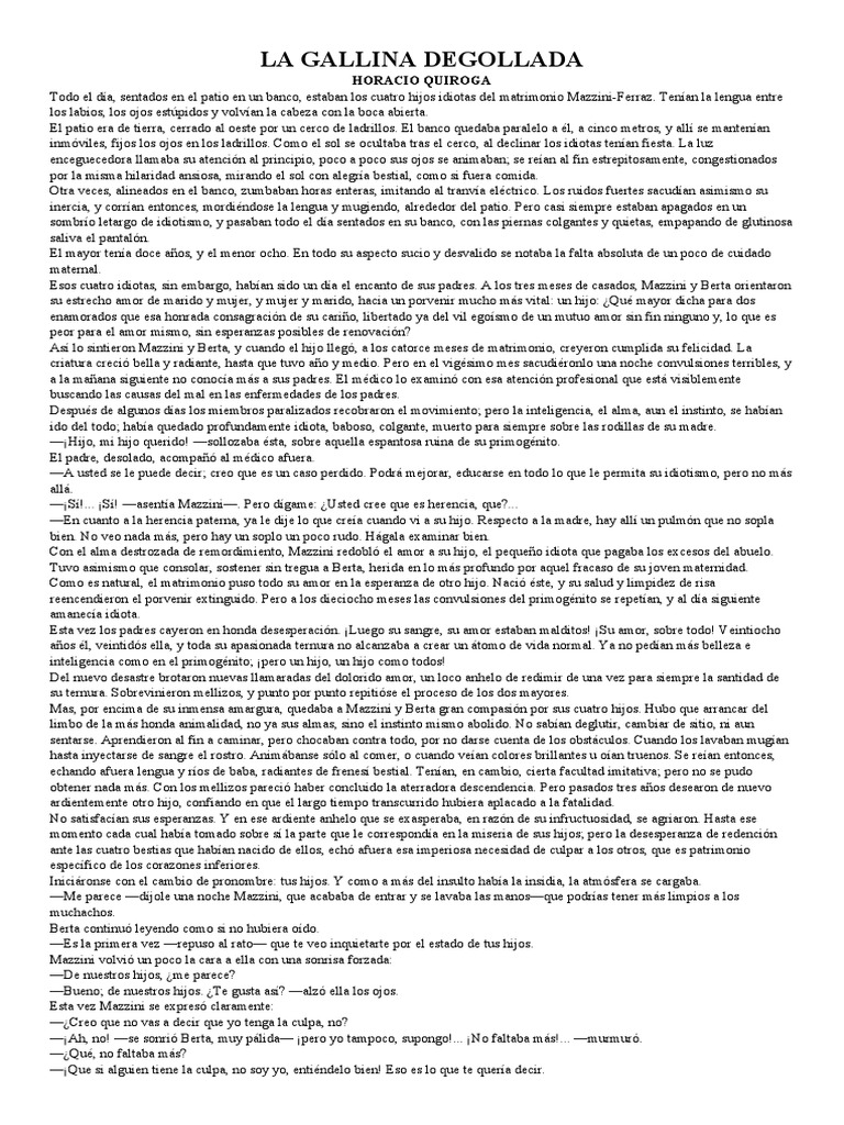 Cuentos Horacio Quiroga | PDF | Caballos | Amor