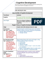 Week 6 - Cognitive Development Notes Sheet