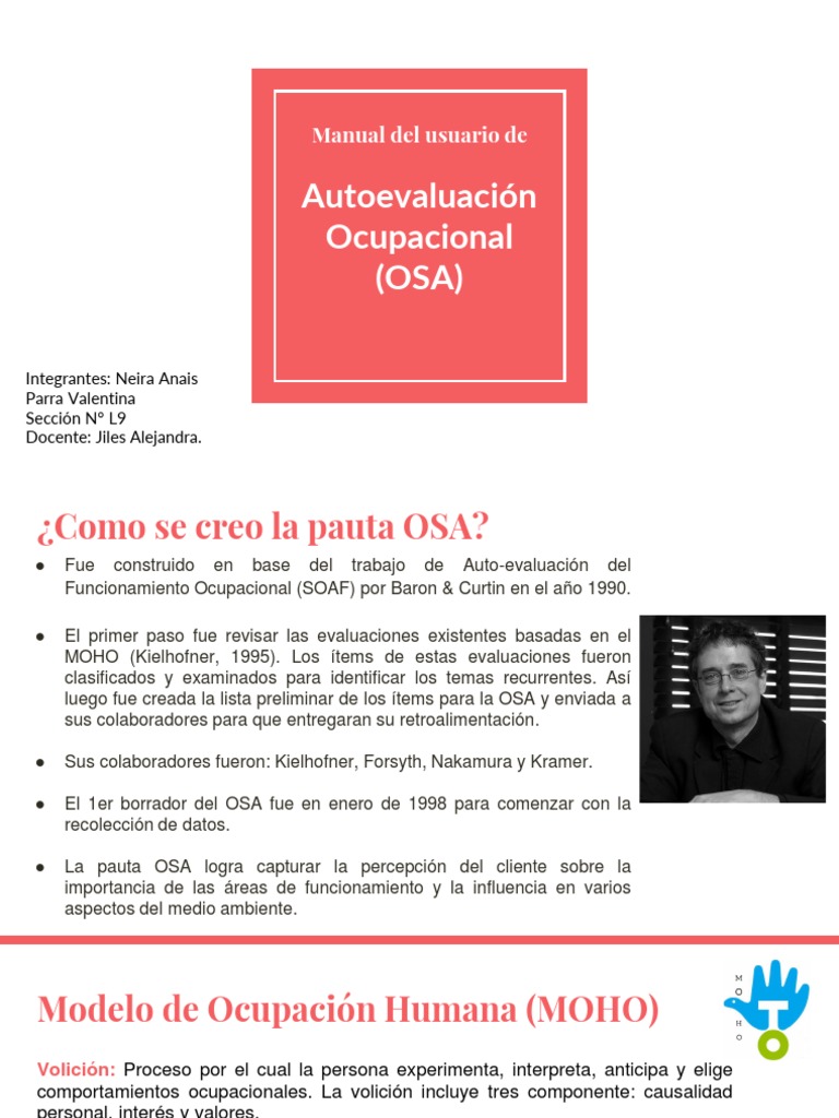 Manual de Autoevaluación OSA | PDF | Sicología | Ciencia cognitiva