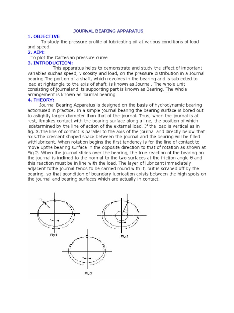 Journal Bearing Apparatus PDF Bearing (Mechanical) Manufactured Goods