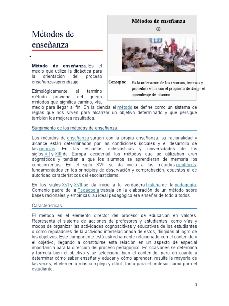 Métodos de Enseñanza y Aprendizaje | PDF | Enseñando | Conocimiento