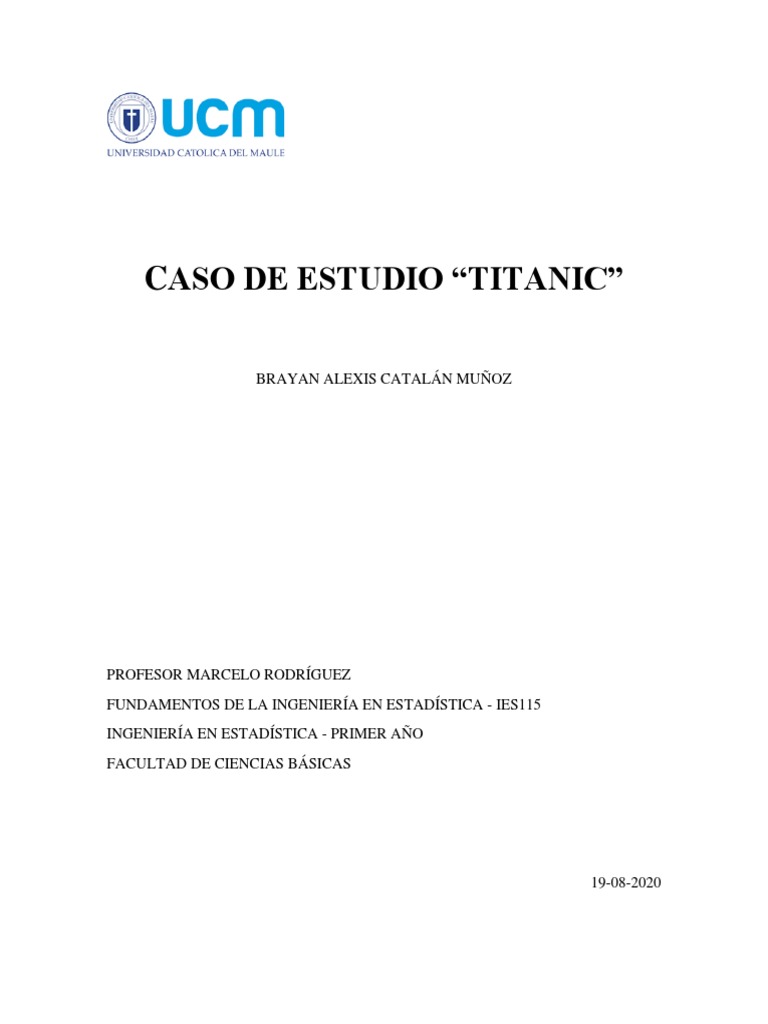 Análisis de Supervivencia en el Titanic | PDF
