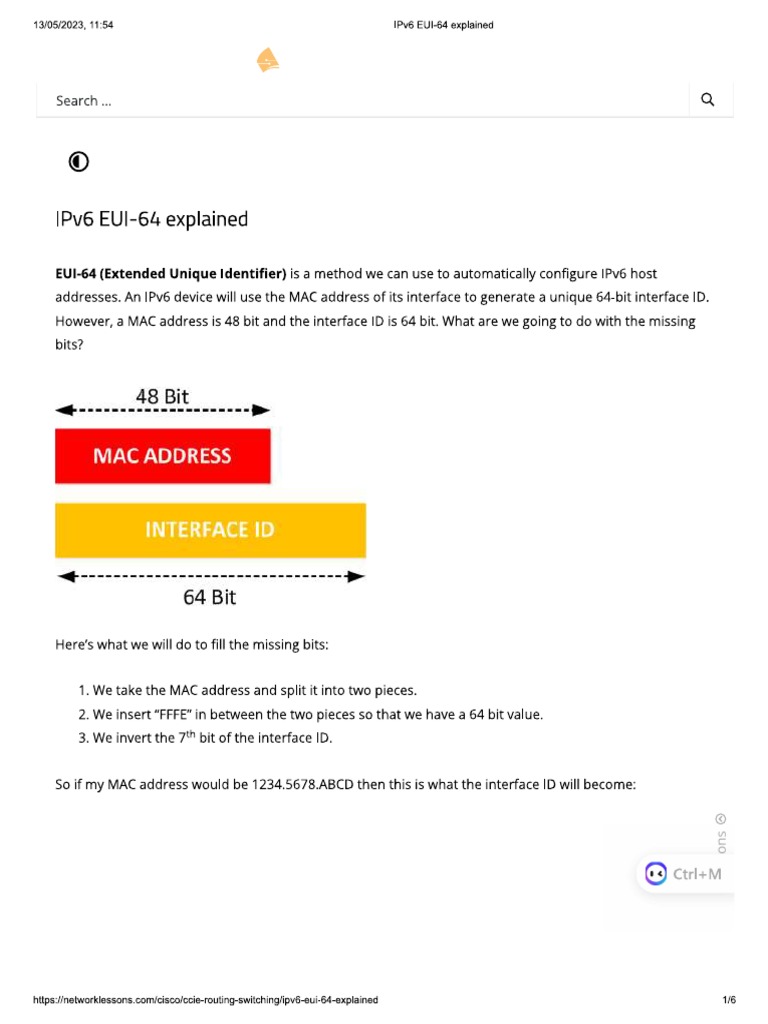 IPv6 EUI-64 Explained | PDF