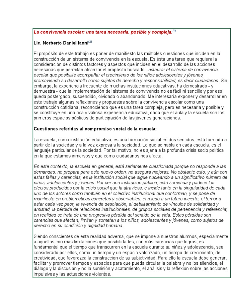 Convivencia Escolar Pdf